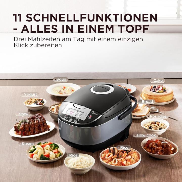 Produktbild Midea Multikocher mit 11 Programmen inkl. Dämpfeinsatz, Löffel & Messbecher