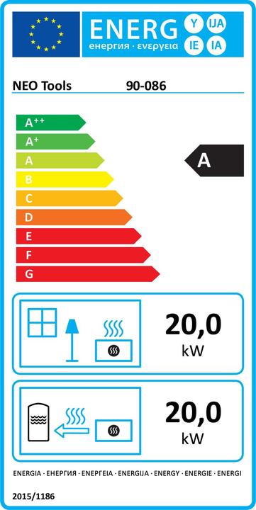 Energie-Label No Name Ölheizung mit Abgas 20kW