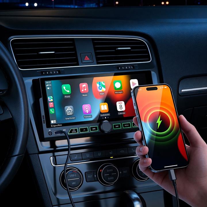 Immagine prodotto Krüger&Matz Kruger&Matz KM2017 1DIN CarPlay/AndroidAuto Autoradio (Apple Carplay, Auto Android)