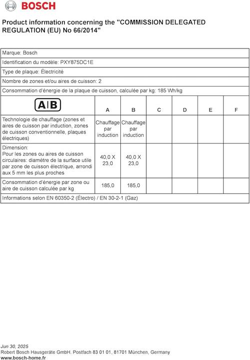 Image du produit Bosch Hausgeräte PXY875DC1E (81.60 cm, Table de cuisson à induction)