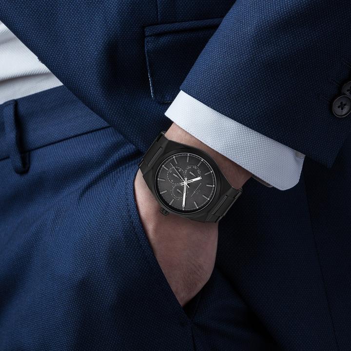 Produktbild Herren Multifunktionen Cooledge Edelstahl schwarz - 5610 (Analoguhr, 42 mm)