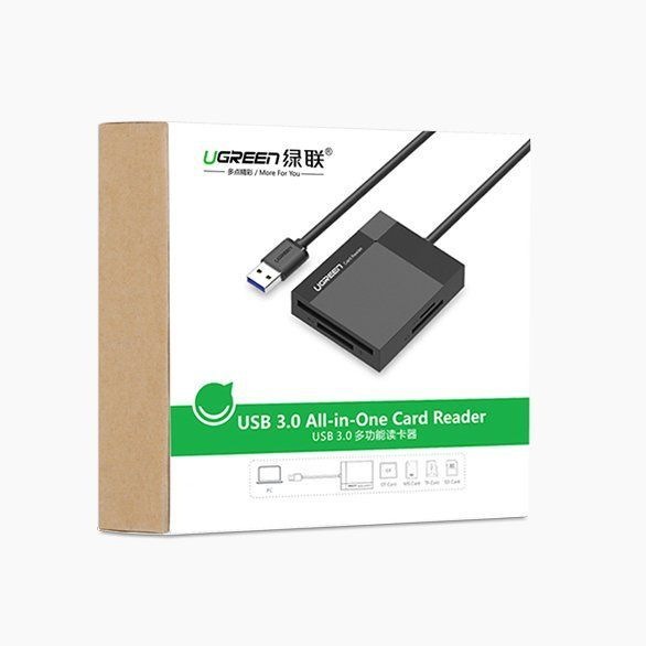 Produktbild Ugreen USB 3.0 SD/Micro SD/CF/MS Speicherkartenleser schwarz (CR125 30333) (USB 3.0)
