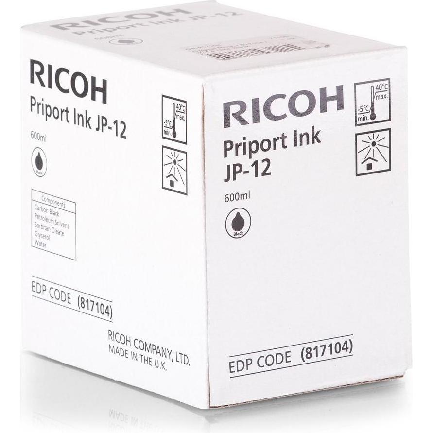 RICOH, Druckerpatrone, JP12 Nachfülltinte schwarz -1 Stück