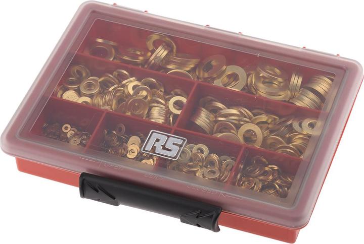 Produktbild RS PRO Unterlegscheiben Sortiment Messing (M10, M2, M3, M4, M5, M6, M8)