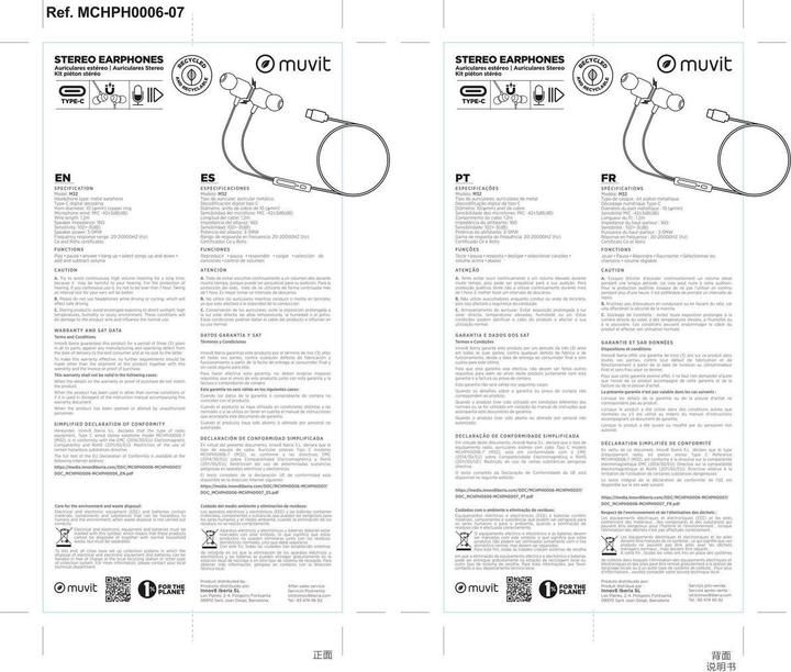 Actual product image Muvit Headphones MCHPH0006 Black (Cable, Wireless)