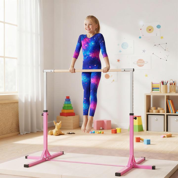 Actual product image Homcom Height adjustable gymnastics bar for children