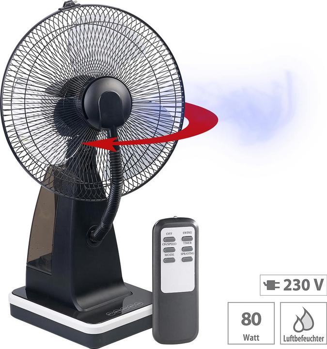 Produktbild Sichler Tisch-Ventilator mit Ultraschall-Sprühnebel und Fernbedienung (65 dB)