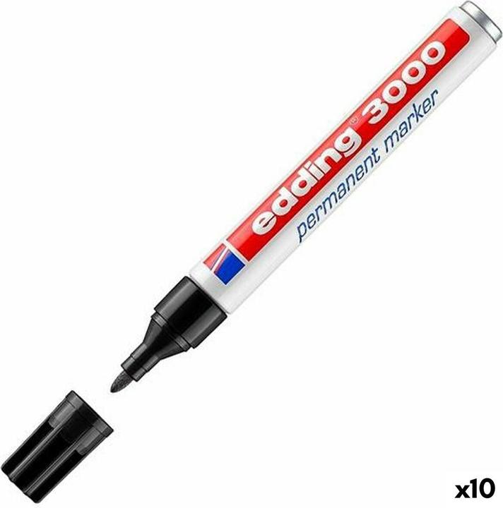 Actual product image Edding Permanent marker (Black, White, 3 mm, 10 x)