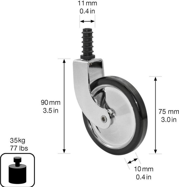 Produktbild Wagner System Servierwagen-Lenkrollen