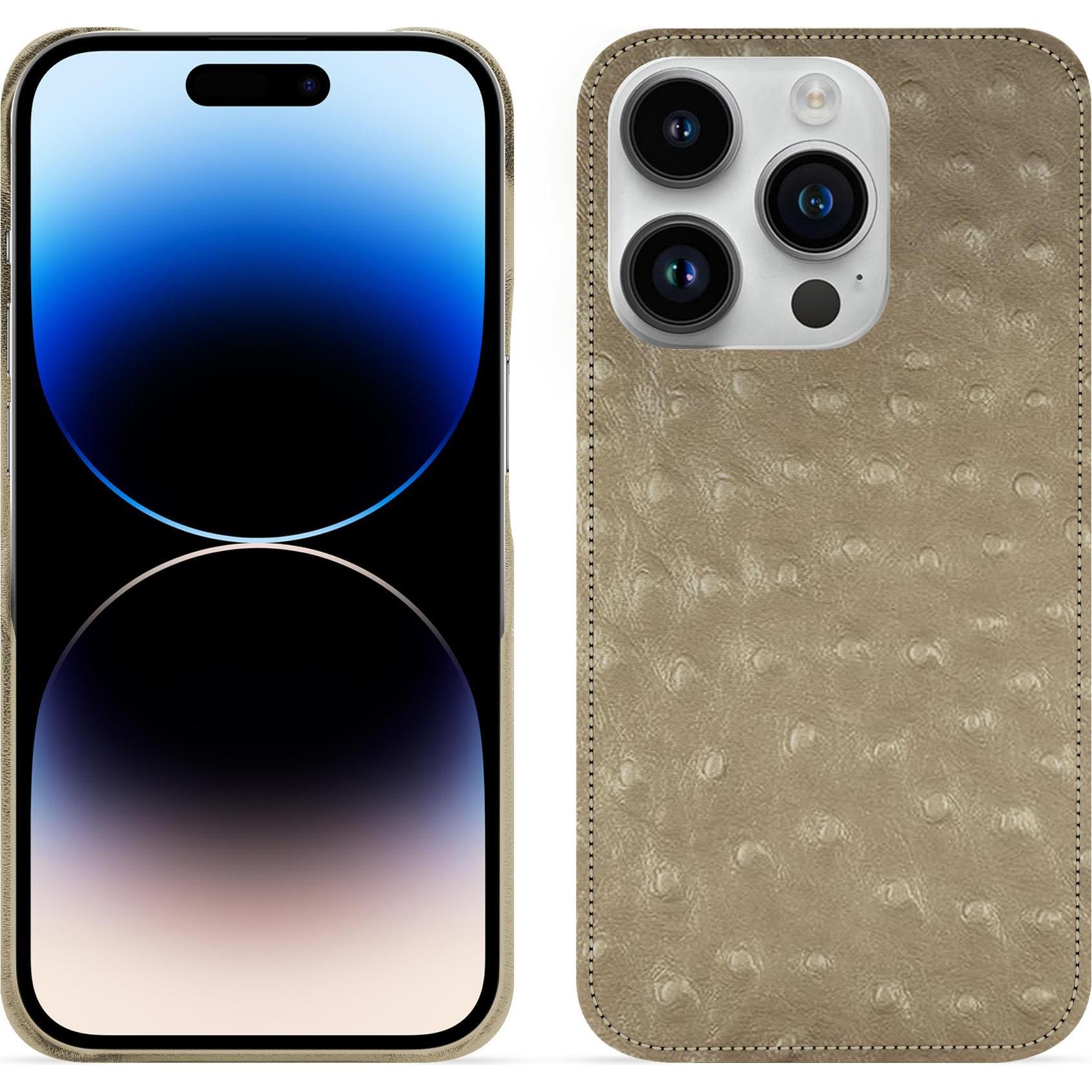 Noreve Lederschutzhülle (Apple iPhone 15 Pro), Smartphone Hülle, Beige