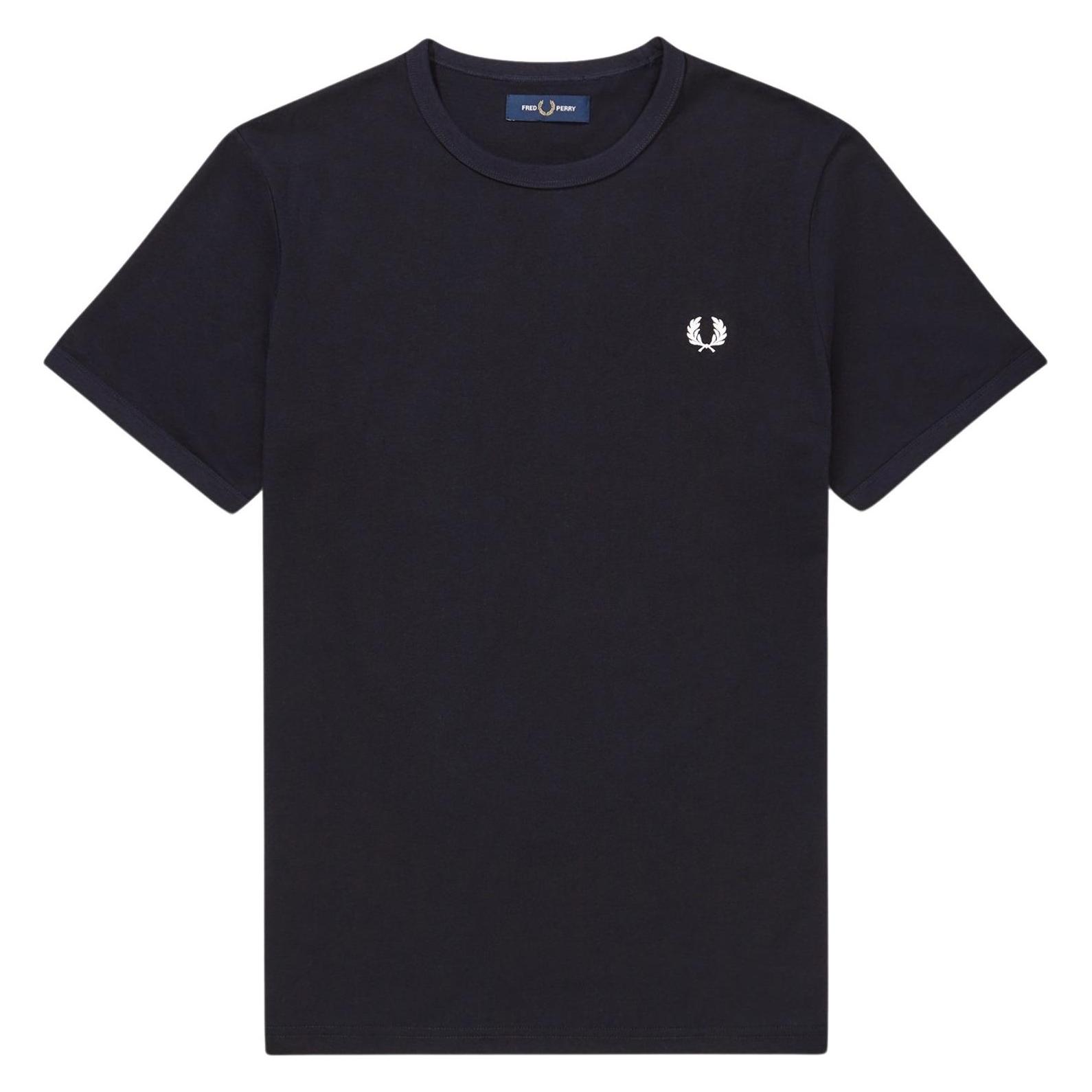 Fred Perry, Herren, Shirts, Ringer T-Shirt Navy, Blau, (Xl)