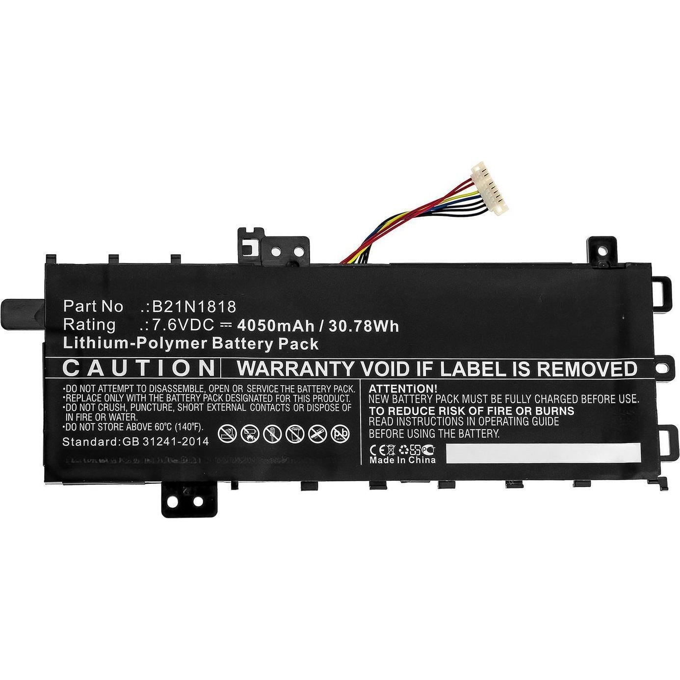CoreParts Laptop Battery for Asus (4050 mAh), Notebook Akku, Schwarz