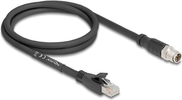 Actual product image Delock M12 cable X-coded 8 pin plug to RJ45 plug Cat (S/FTP, CAT5e, 1 m)