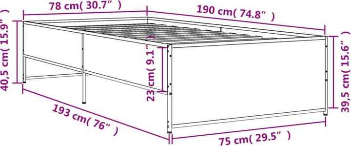 Image du produit vidaXL Bettgestell (75 x 190 cm)