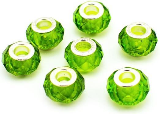 Actual product image Hermex Bead silver plated 925 - Silvery Green (Plexiglass, Silver 925)