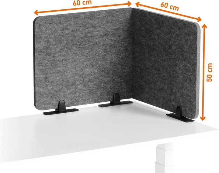 Produktbild Durable Tischtrennwand faltbar 1.20m PET-Filz/50cm Sichtschutzhöhe (120 x 50 cm)