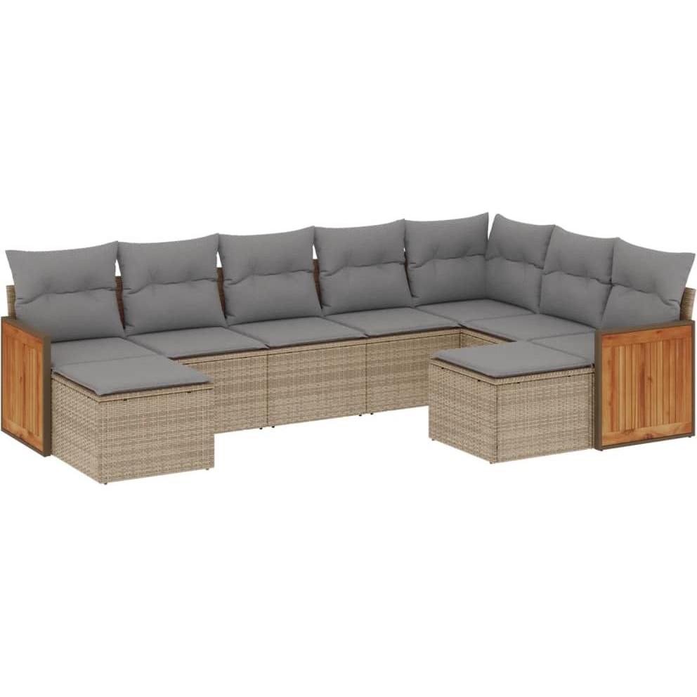 VidaXL, Gartenlounge, 10-tlg. Garten-Lounge-Set mit Kissen