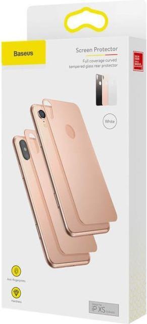 Produktbild Baseus iPhone Xs 03 mm Full coverage curved TGlass rear ProtectorGold (1 Stück, Apple iPhone XS)