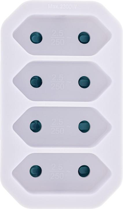 Image du produit InLine Adaptateur de prise, CEE7/17 à 4x Eurobuches, avec protection renforcée contre les contacts (CEE 7/3, 4 x)