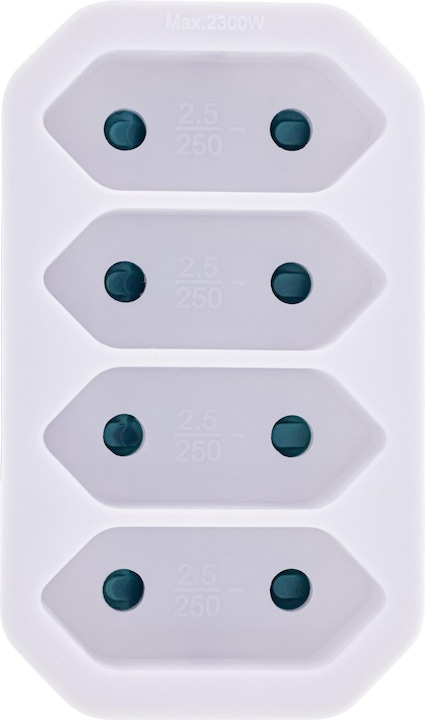 Produktbild InLine Steckdosenadapter, CEE7/17 an 4x Eurobuchse, mit erhöhtem Berührungsschutz, weiss (4 x)