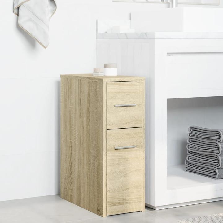 Image du produit vidaXL Armoire de salle de bain Étroite avec roulettes