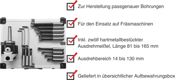 Produktbild Paulimot Bohr- / Ausdrehkopf-Set 75 mm MK2 / M10