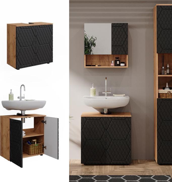 Actual product image Vicco Irma with honeycomb structure/anthracite, 60 x 59 cm (60 x 30 x 59 cm)