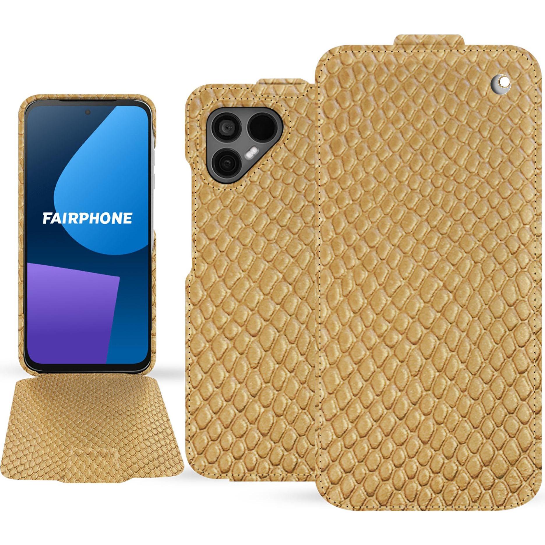 Noreve Lederschutzhülle vertikal (OnePlus 5), Smartphone Hülle, Beige