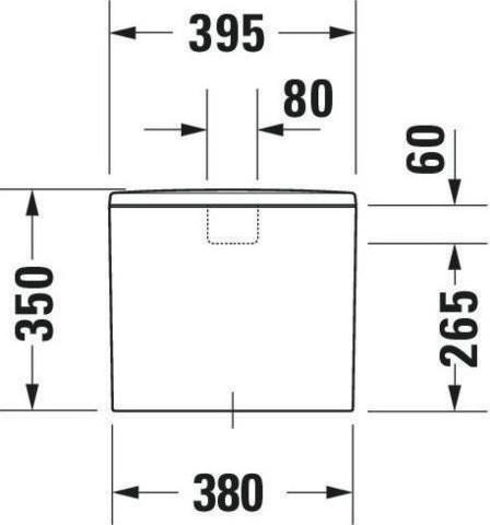 Actual product image Duravit Cistern ME by Starck 390x180mm, connection bottom left white WG