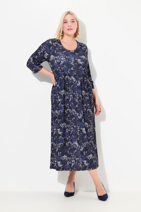 Image du produit Ulla Popken Jerseykleid, A-Linie, Blumenmuster (54)