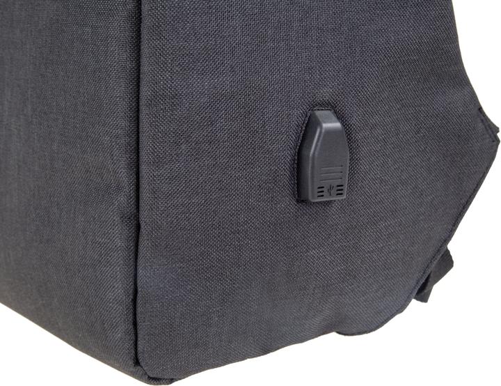 Produktbild Lightpak Rucksack SAFEPAK, mit USB-Ladeport, anthrazit Polyester, gepolsterter Rücken, Trolleyband