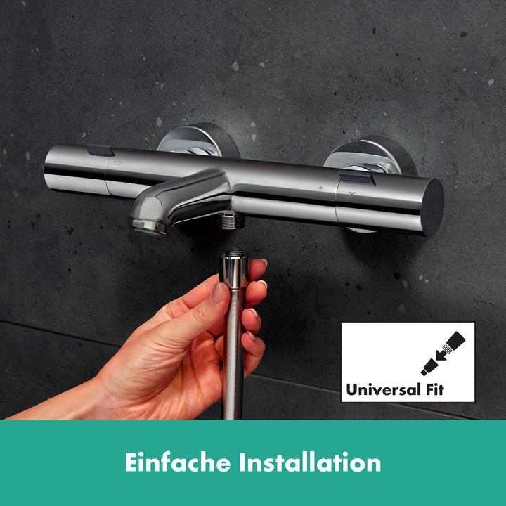 Produktbild hansgrohe Ecostat Fine Wannenthermostat, Ausladung 177mm, Aufputz, 2 Verbraucher