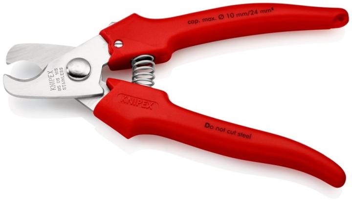 Actual product image Knipex Cable shears L.165mm w.opening spring polished Handles overmoulded with plastic 1-comp... (165 mm)