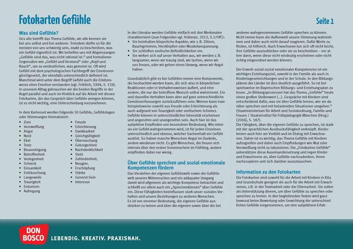 Actual product image Fotokarten Gefühle (German, Jeanette Boetius, Sandra Irmler, 2016)