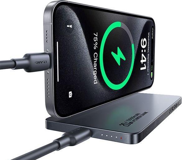 Produktbild Usams Powerbank indukcyjny 5000mAh 20W PD Fast Charge titanium CY Series 5KCD23102 (US-CD (5000 mAh, 20 W, 18.50 Wh)
