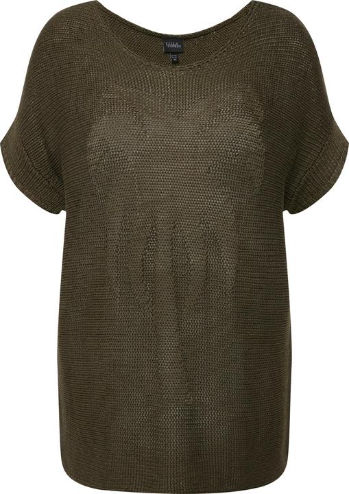 Actual product image Ulla Popken Textured Palm Tree Short Sleeve Knit Sweater (46, 48)