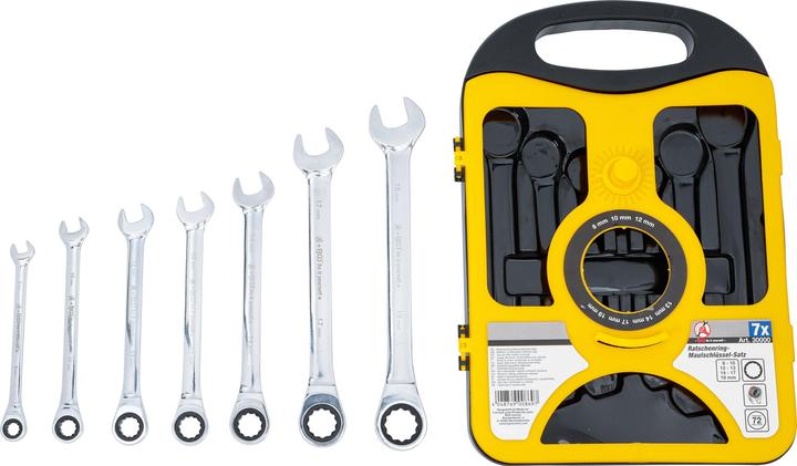 Produktbild BGS Ratschenring-Maulschlüssel-Satz SW 8 - 19 mm 7-tlg. (19 mm, 12 mm, 14 mm, 10 mm, 17 mm, 8 mm, 13 mm)