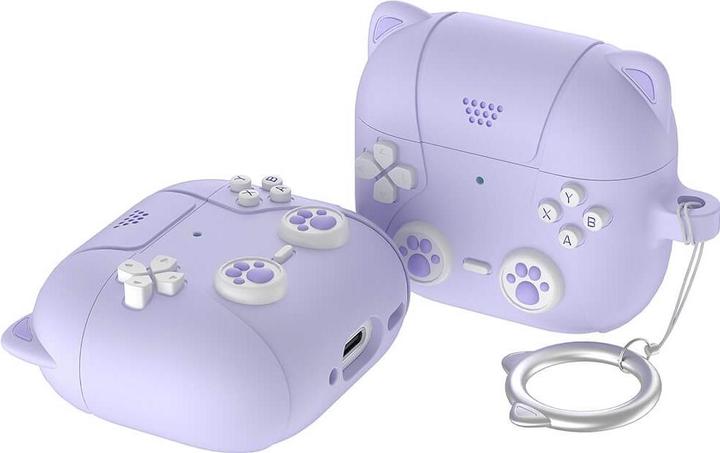 Cover-Discount Airpods 4 - 3D kat siliconen hoesje (Koptelefoon tas)
