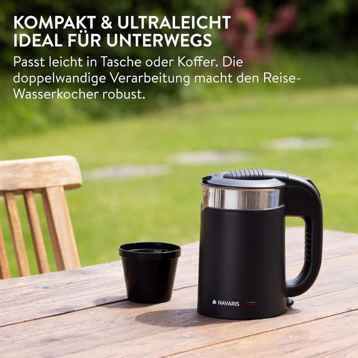 Actual product image Navaris Reisewasserkocher mit Trinkbechern (0,5 Liter) (0.50 l)
