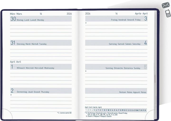 Produktbild Biella Taschenagenda Mittelformat