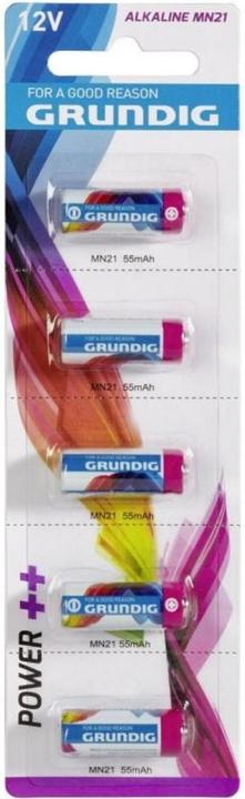 Actual product image Grundig Alkaline batteries Power MN21 12V 55mAh 5 pieces (5 pcs., LRV08, 55 mAh)