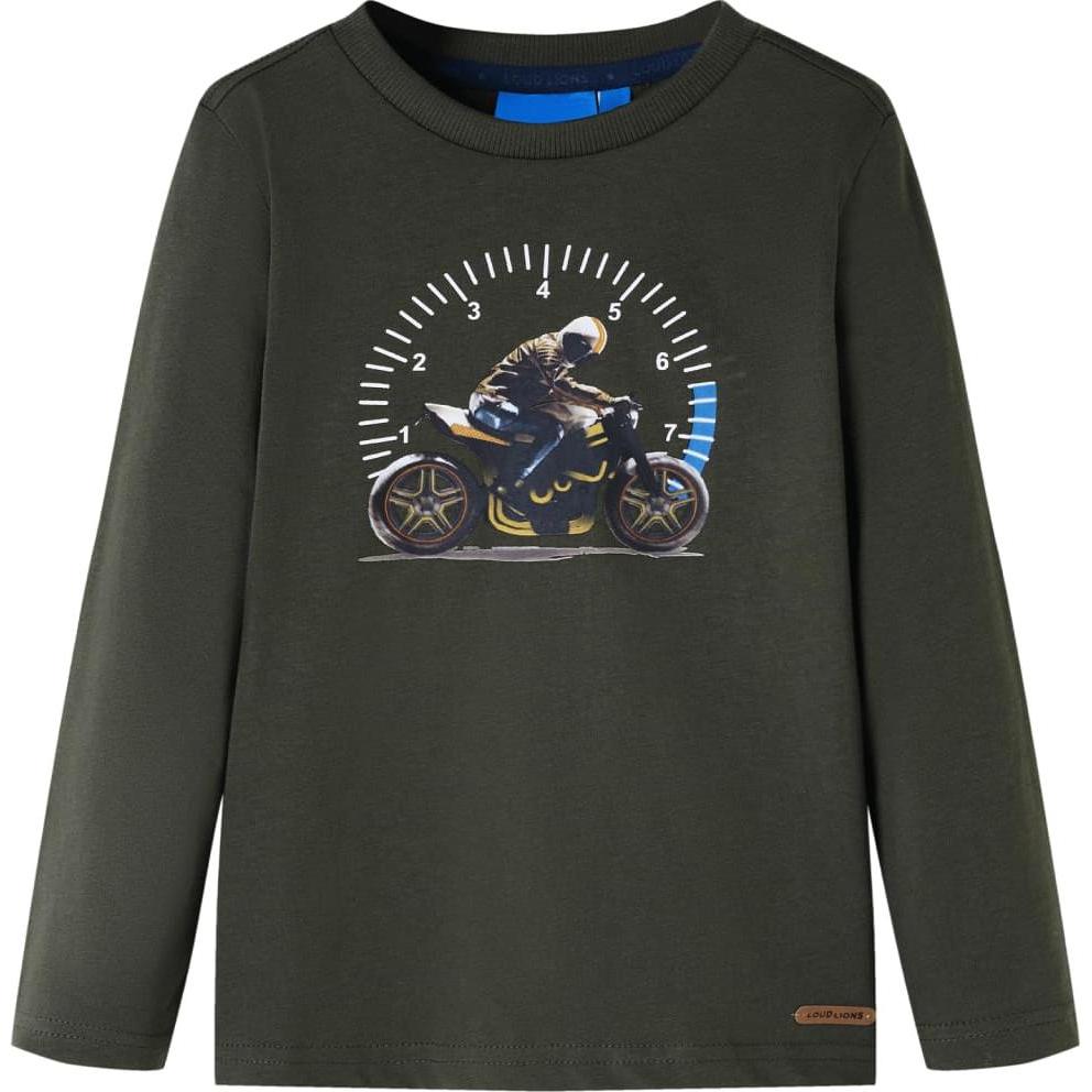 VidaXL, Jungen, Shirt, Kinder-Langarmshirt Khaki 92,Material: 100 % Baumwolle,Farbe, Grün, (92)