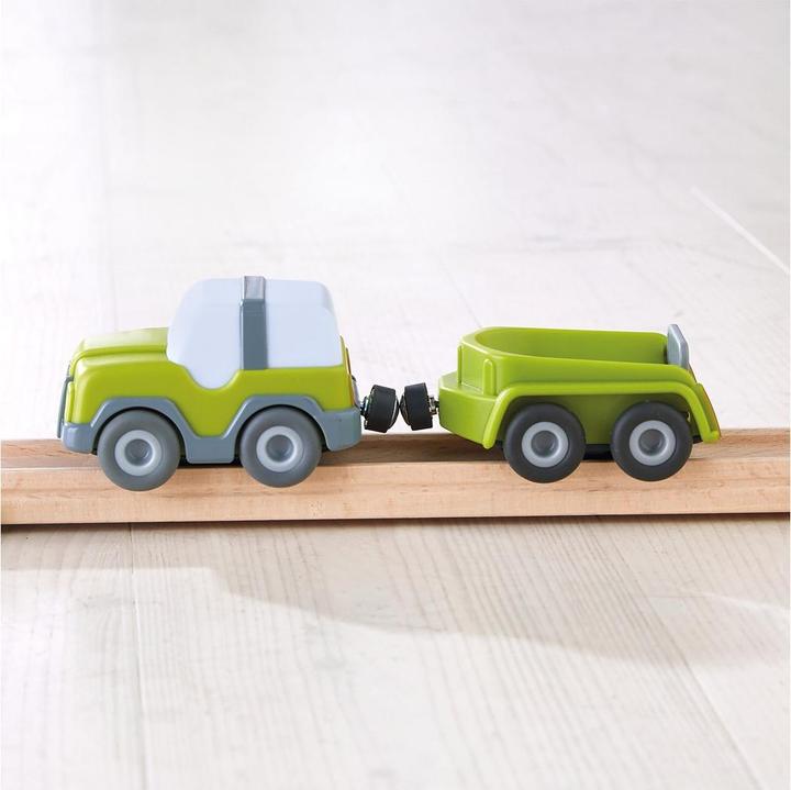 Actual product image Haba Kullerbü Knikkerbaan - Terreinwagen met aanhanger