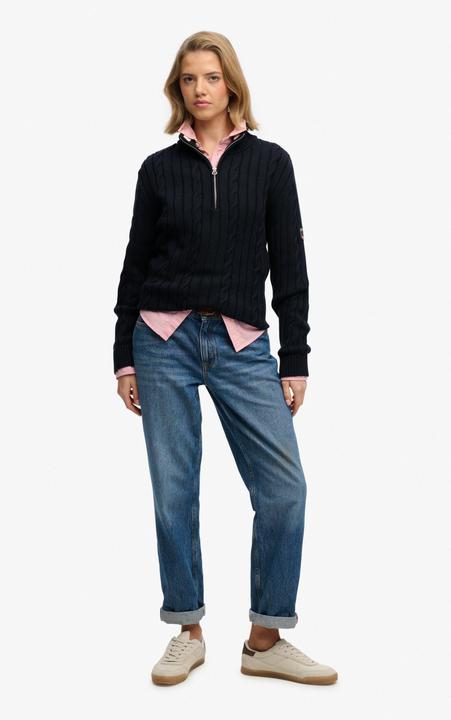 Produktbild Superdry Damen lässiger Strickpullover mit halbem Reissverschluss (M)