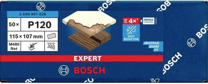 Produktbild Bosch Professional Zubehör EXPERT M480 Schleifnetz, 115 x 107 mm, G 120, 50 Stück (K120)