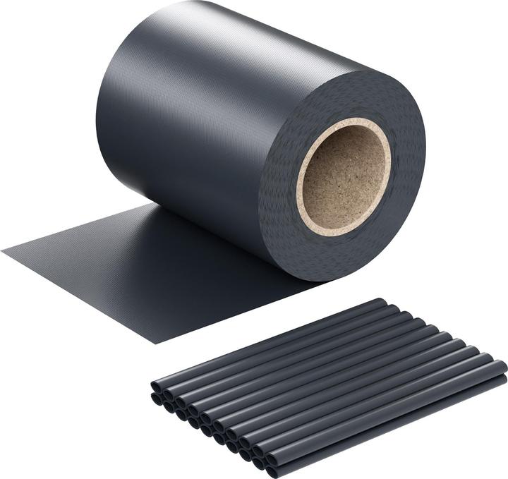 Wiltec Sichtschutz Streifen 35mx19cm PVC 450g/m² 20 Clips Zaunfolie