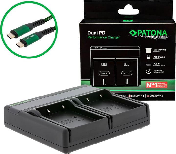 Produktbild Patona Dual PD OM Olympus BLX-1 USB-C (Kamera Akku Ladegerät)