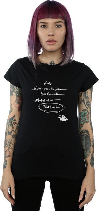 Actual product image Disney Womens/Ladies Aladdin Jasmine Goals Cotton T-Shirt (M)