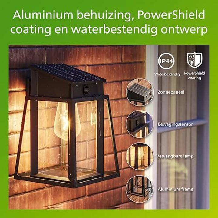 Actual product image Philips Solar outdoor wall light (470 lm, E27, IP44)
