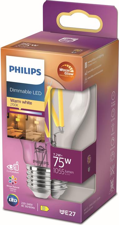 Actual product image Philips transparent (E27, 7.20 W, 1055 lm, 1 x, D)